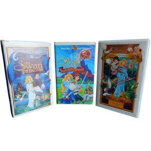 3pc vintage The Swan Princess VHS movie bundle original plastic clamshell cases